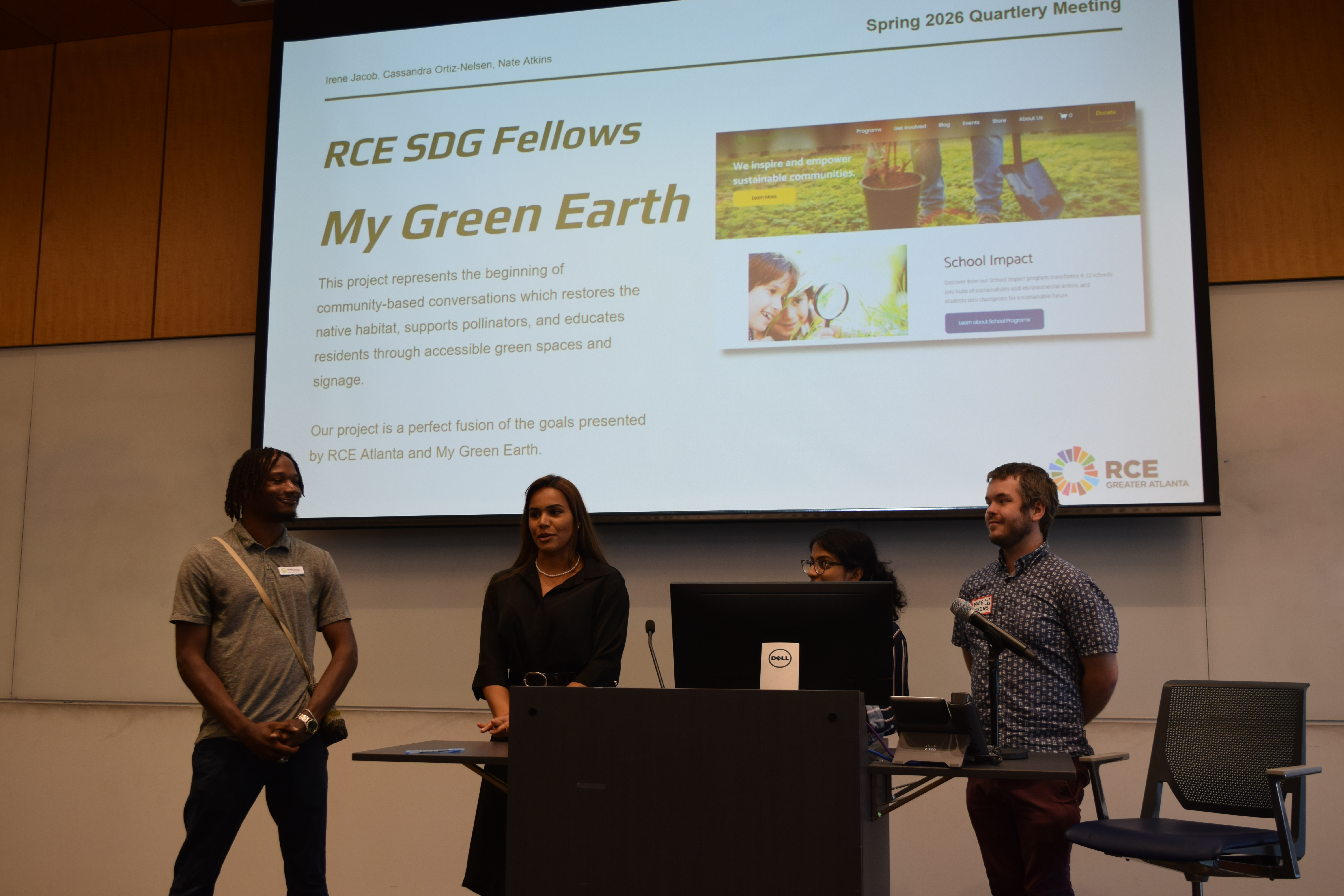 Presenting final project at the RCE quarterly meeting
